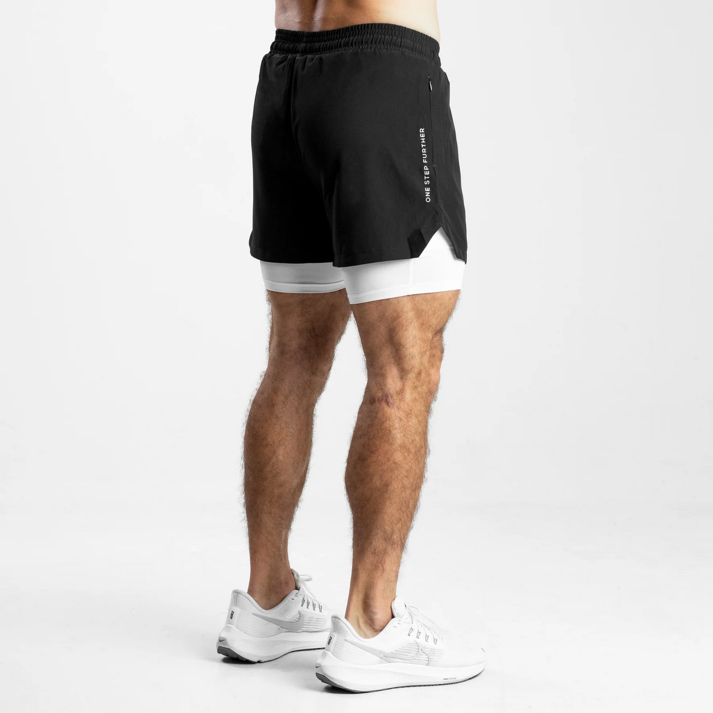 Elite Hybrid Shorts- Black/White