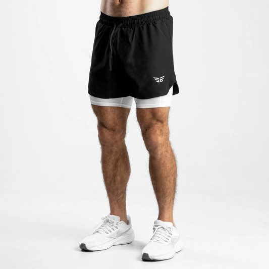 Elite Hybrid Shorts- Black/White